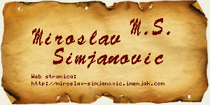 Miroslav Simjanović vizit kartica